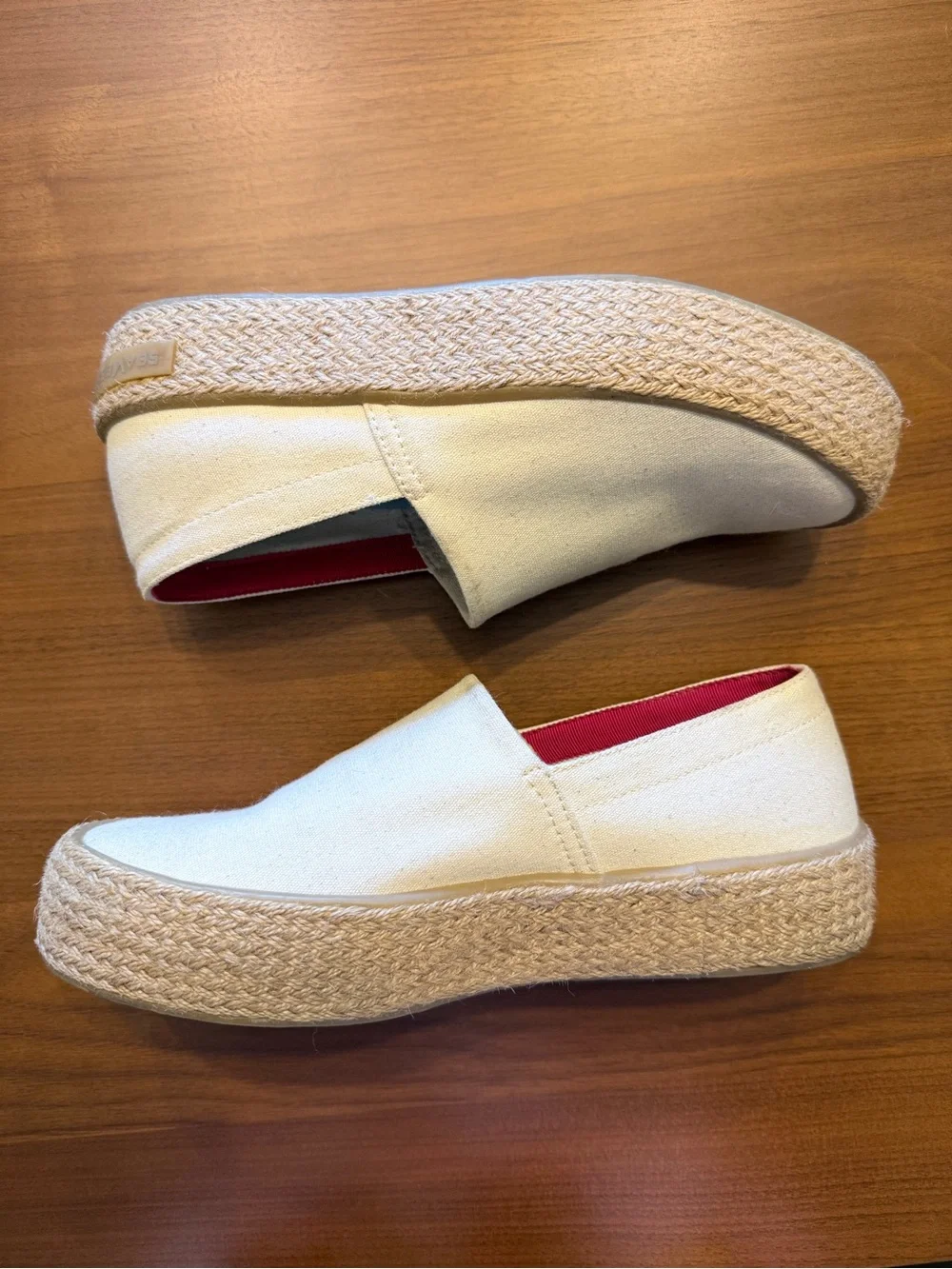 Seavees Oceanside High Espadrille Platform Slip-on Cream Womens 8.5